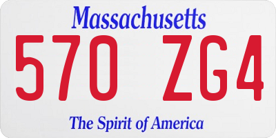 MA license plate 570ZG4