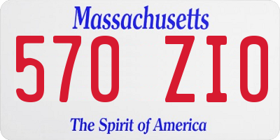 MA license plate 570ZI0