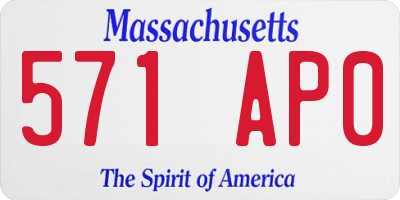 MA license plate 571AP0