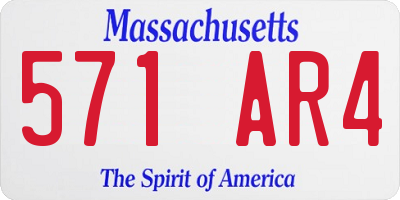 MA license plate 571AR4