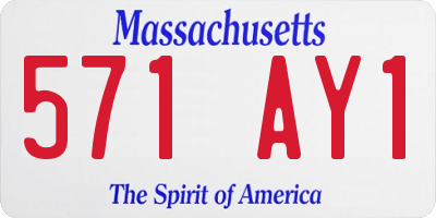 MA license plate 571AY1