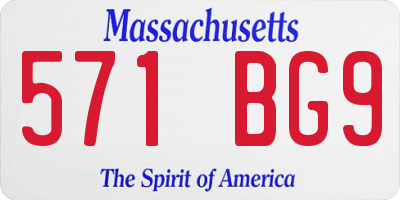 MA license plate 571BG9