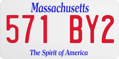 MA license plate 571BY2