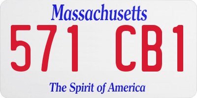 MA license plate 571CB1