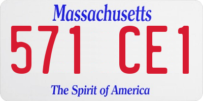 MA license plate 571CE1
