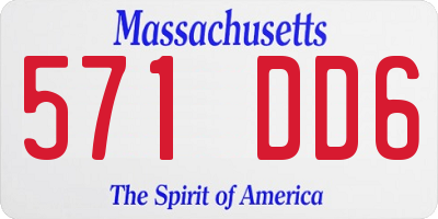 MA license plate 571DD6