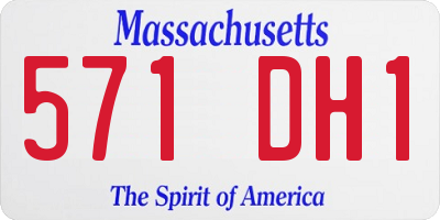 MA license plate 571DH1