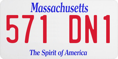 MA license plate 571DN1