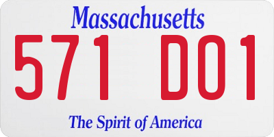 MA license plate 571DO1