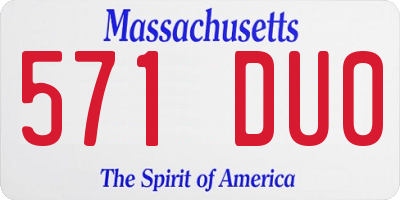 MA license plate 571DU0