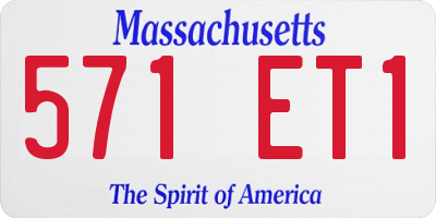MA license plate 571ET1