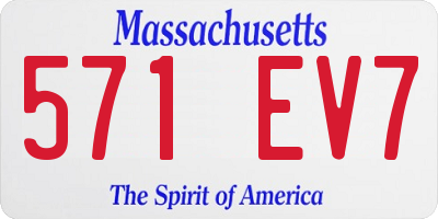 MA license plate 571EV7