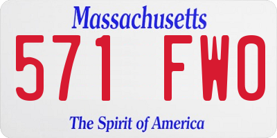MA license plate 571FW0
