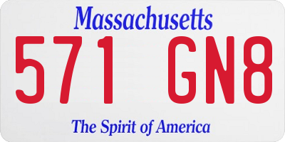 MA license plate 571GN8