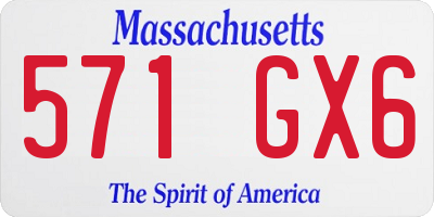 MA license plate 571GX6