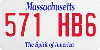 MA license plate 571HB6