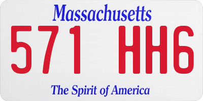 MA license plate 571HH6