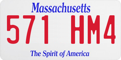 MA license plate 571HM4