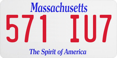 MA license plate 571IU7