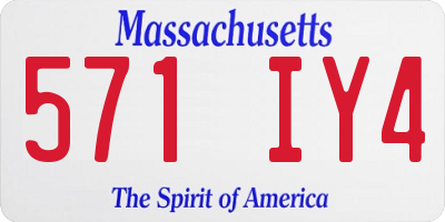 MA license plate 571IY4