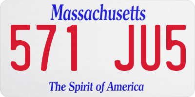 MA license plate 571JU5