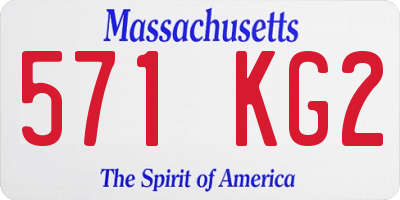 MA license plate 571KG2