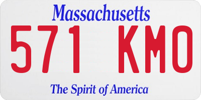 MA license plate 571KM0