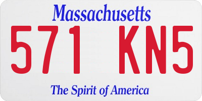 MA license plate 571KN5