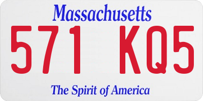 MA license plate 571KQ5