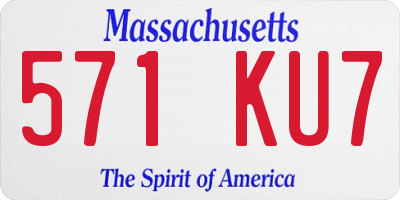 MA license plate 571KU7