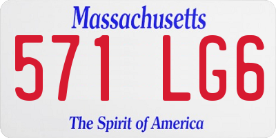 MA license plate 571LG6