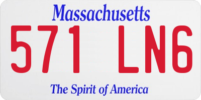 MA license plate 571LN6