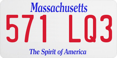 MA license plate 571LQ3