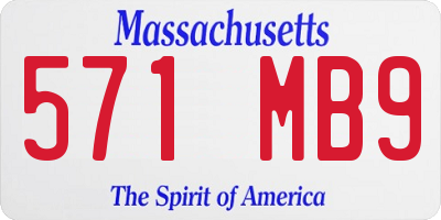 MA license plate 571MB9
