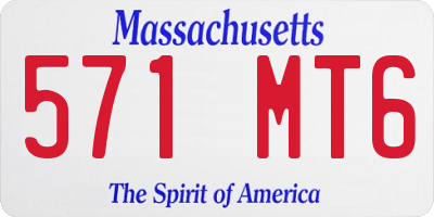 MA license plate 571MT6