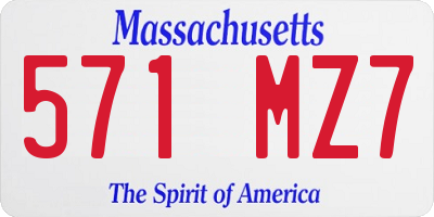 MA license plate 571MZ7