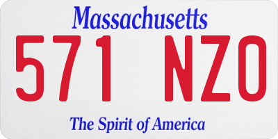 MA license plate 571NZ0