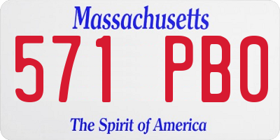 MA license plate 571PB0
