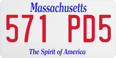 MA license plate 571PD5