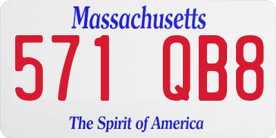 MA license plate 571QB8