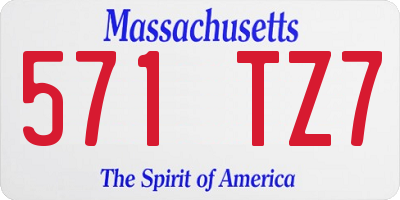 MA license plate 571TZ7