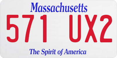 MA license plate 571UX2