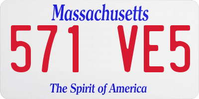 MA license plate 571VE5