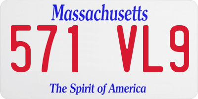 MA license plate 571VL9
