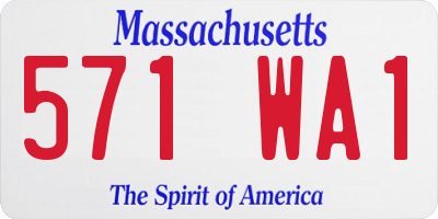 MA license plate 571WA1