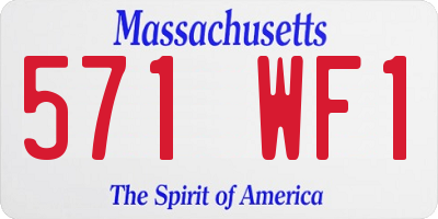 MA license plate 571WF1