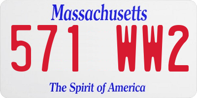 MA license plate 571WW2