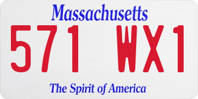 MA license plate 571WX1