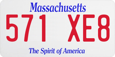 MA license plate 571XE8