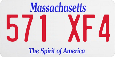 MA license plate 571XF4